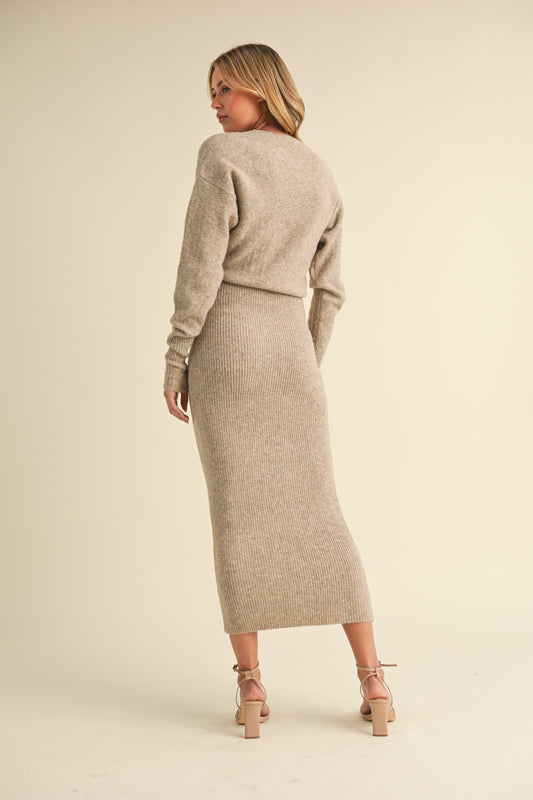 The Attie Dolman Sleeve Sweater Dress in Oatmeal