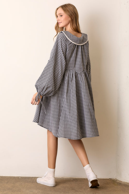 The Tilly Dress in Black Plaid
