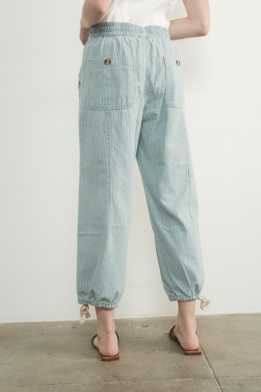 The Imogen Relaxed Pant in Denim Stripe