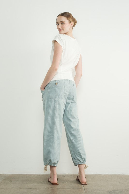 The Imogen Relaxed Pant in Denim Stripe