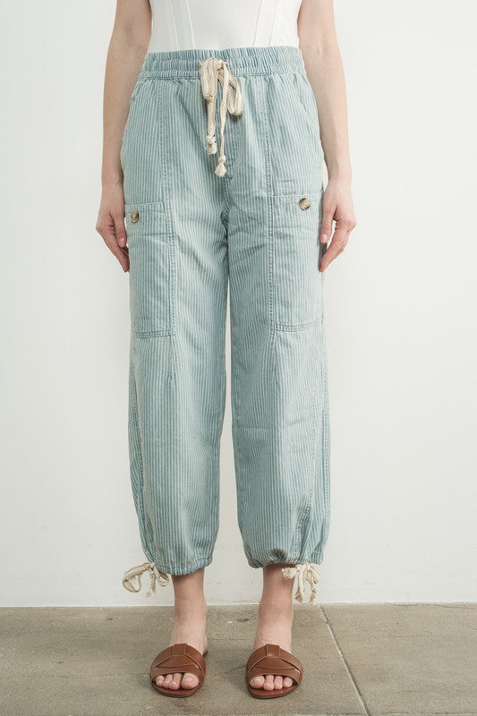 The Imogen Relaxed Pant in Denim Stripe