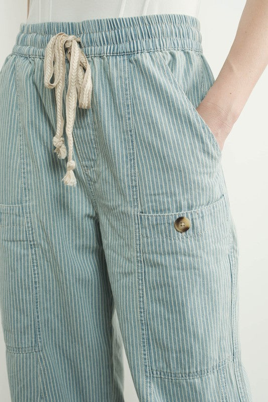 The Imogen Relaxed Pant in Denim Stripe