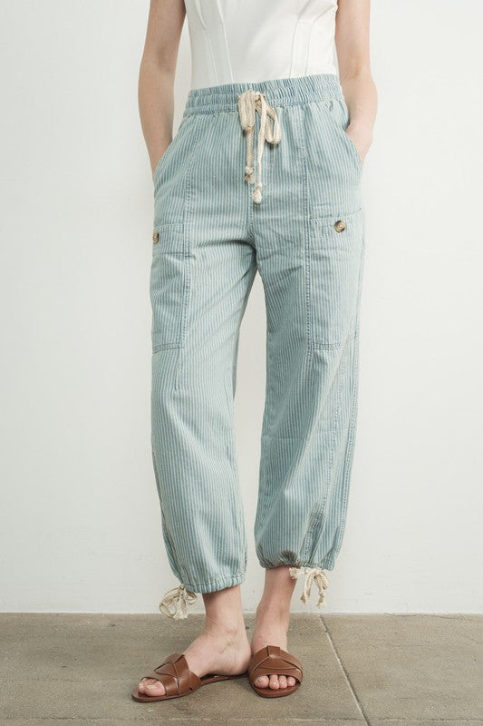The Imogen Relaxed Pant in Denim Stripe