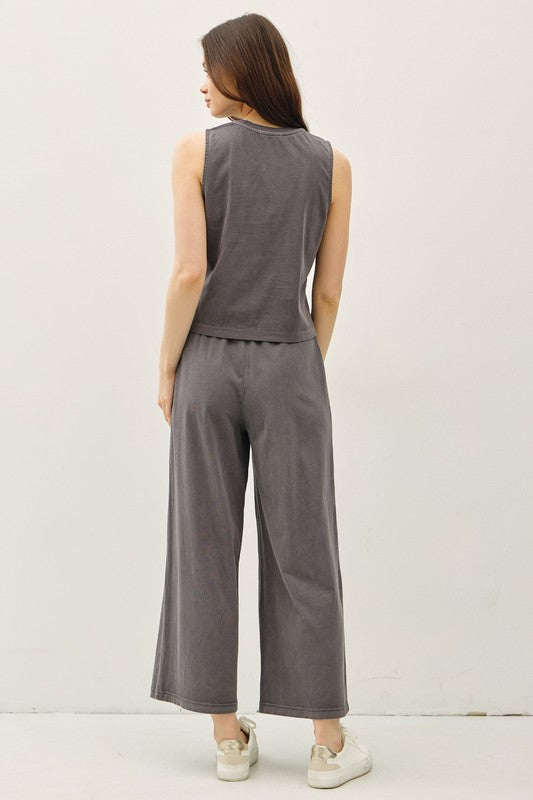 The Contessa Boxy Cut Tank in Charcoal