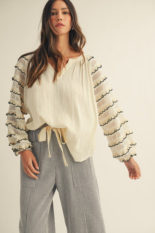 The Linley Ruffle Sleeve Blouse