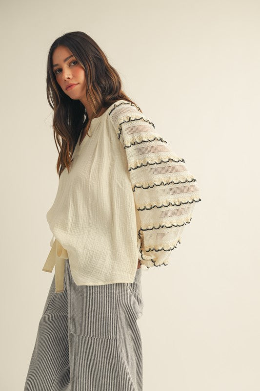 The Linley Ruffle Sleeve Blouse