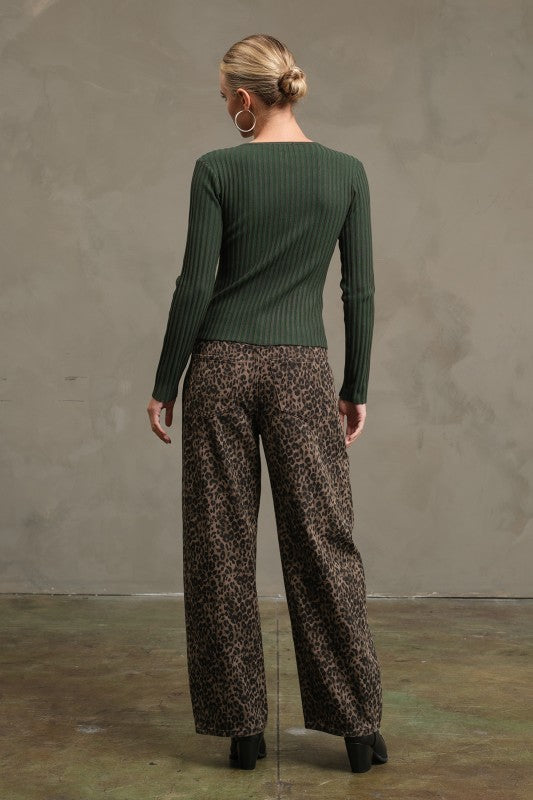 The Daphne Button - Down Top in Moss Green