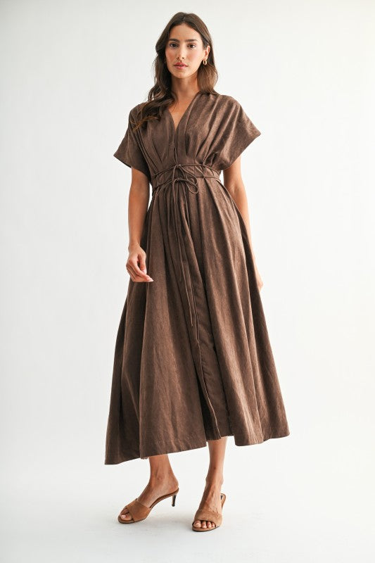 The Vesper Dress in Brown