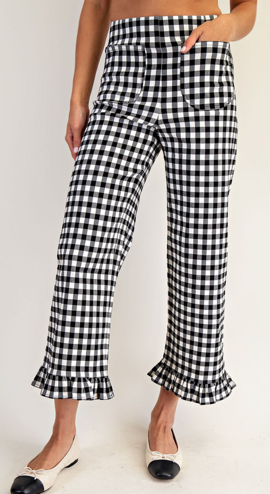 The Bristal Pants in Black Gingham