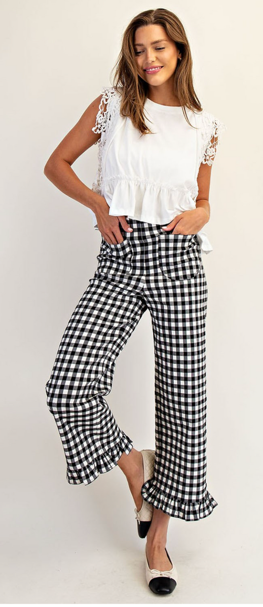 The Bristal Pants in Black Gingham