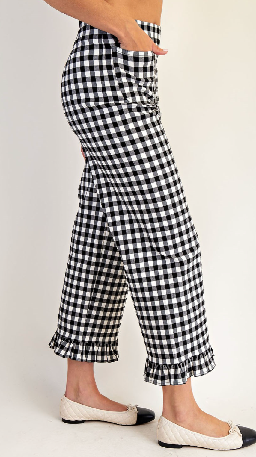 The Bristal Pants in Black Gingham