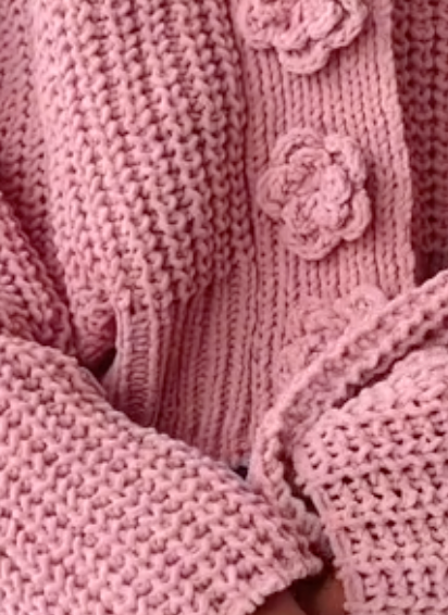 The Cora Button-Up Cardigan in Rose Pink