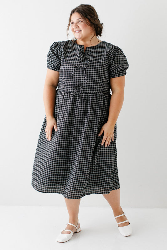 The Darby Dress in Black Plaid