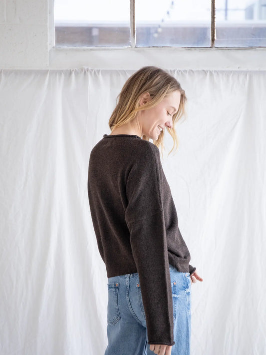 The Rudy Button-Down Cardigan in Chocolate