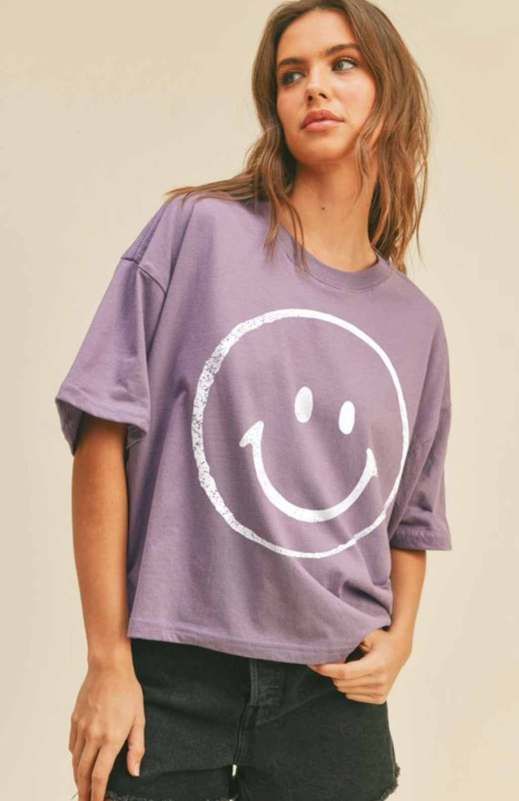 The Happy Face Cropped Tee