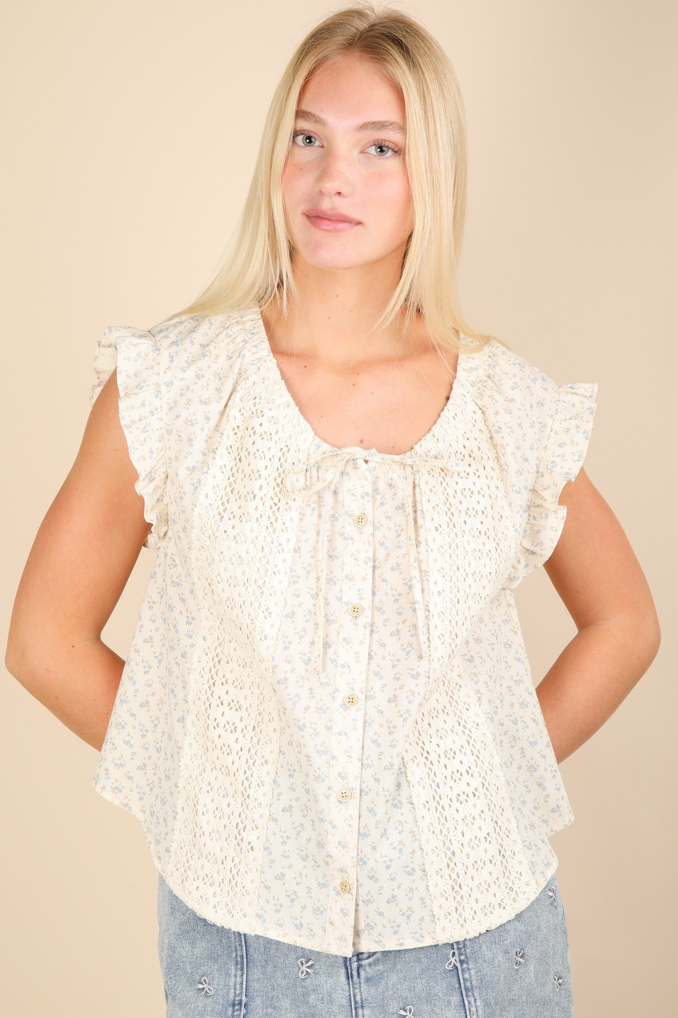 The Fienna Ruffle Blouse in Yellow