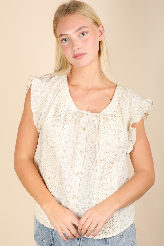 The Fienna Ruffle Blouse in Yellow