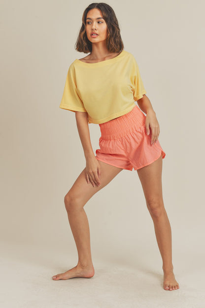 The Zanna Free People Dupe Shorts in Peach