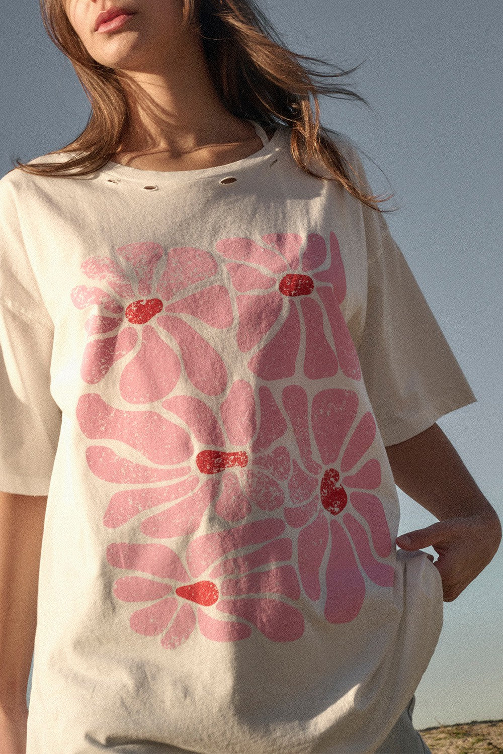 The Distressed Flower Graphic Tee