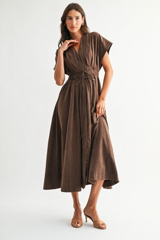 The Vesper Dress in Brown