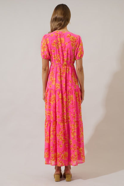 The Tibby Floral Dress in Pink