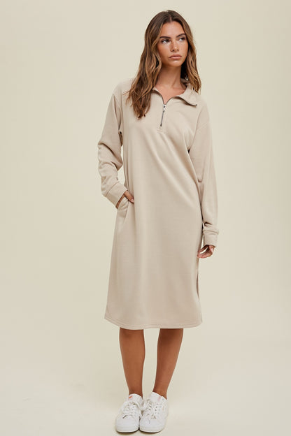 The Hardy Half-Zip Mock Neck Dress