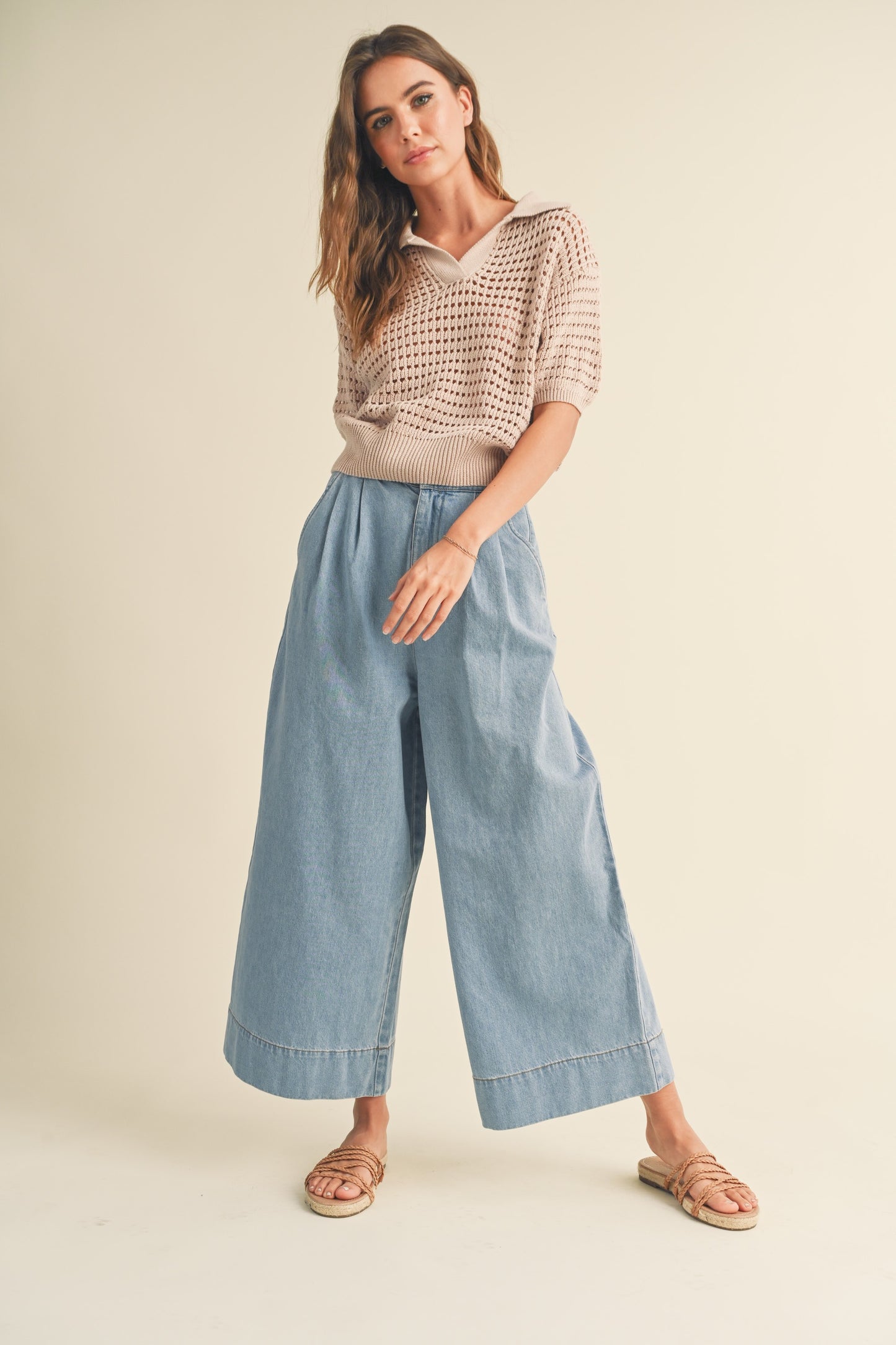 The Marcie Wide Leg Cropped Pant