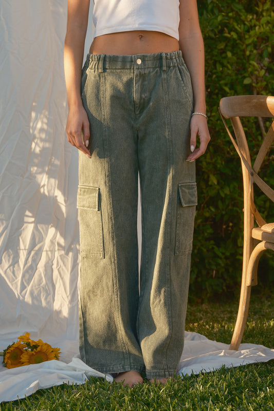 The Colleen Cargo Pants in Olive