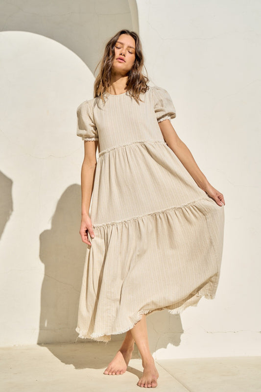 The Kennitt Frayed Linen Dress