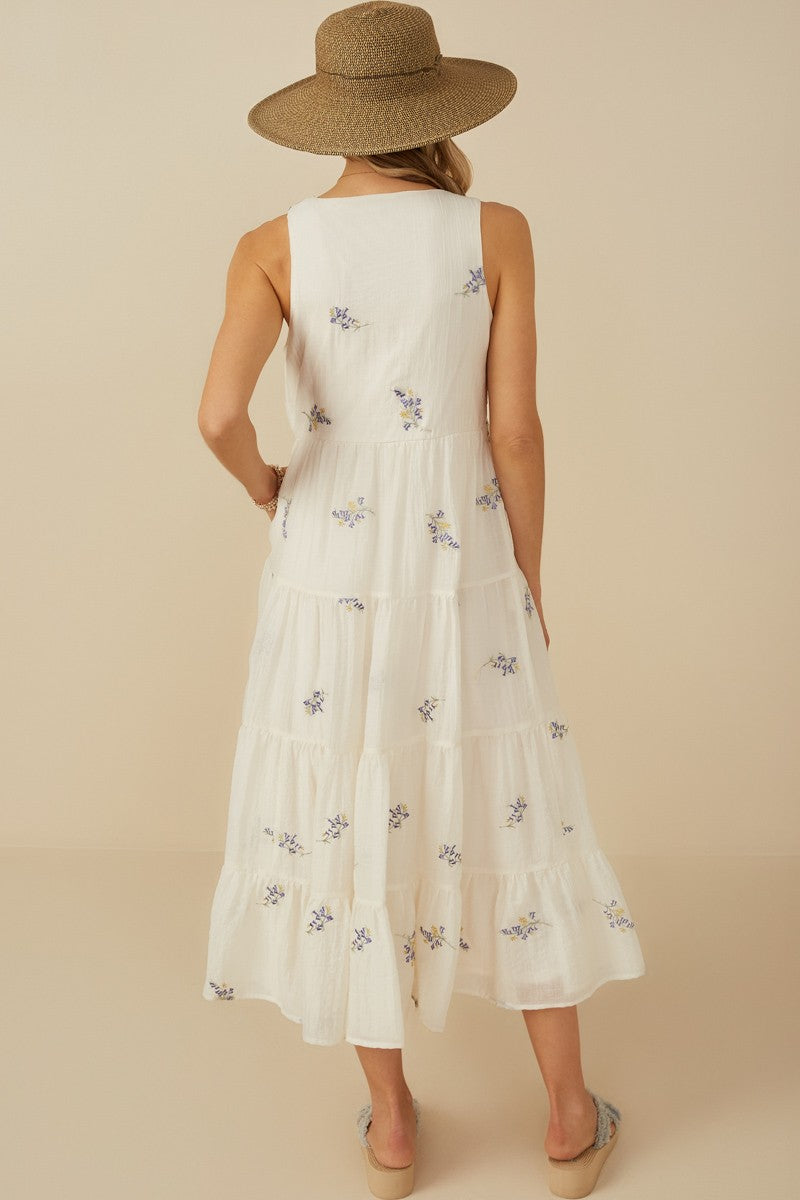 The Ambrose Embroidered Tiered Maxi Dress