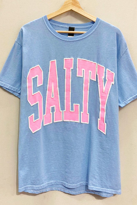 The Oversized Salty Tee in Sky Blue