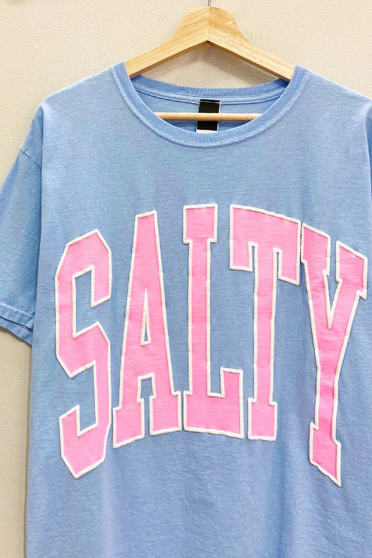 The Oversized Salty Tee in Sky Blue