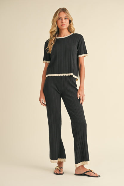 The Keegan Ribbed Set in Black