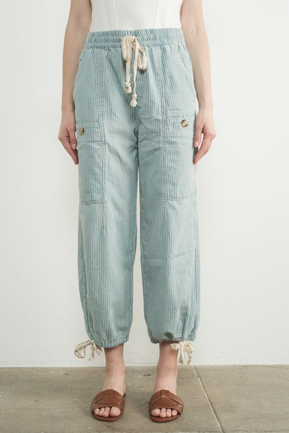 The Imogen Relaxed Pant in Denim Stripe