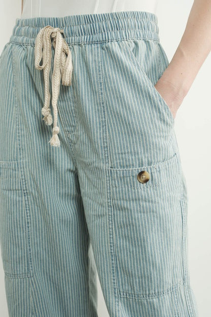 The Imogen Relaxed Pant in Denim Stripe