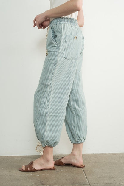 The Imogen Relaxed Pant in Denim Stripe