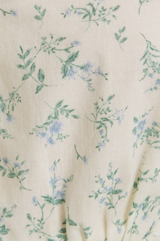 The June Top in Cream + Blue Floral