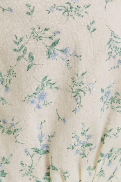 The June Top in Cream + Blue Floral
