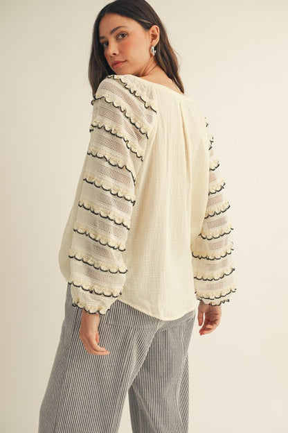 The Linley Ruffle Sleeve Blouse