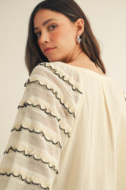 The Linley Ruffle Sleeve Blouse