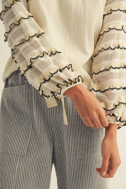 The Linley Ruffle Sleeve Blouse
