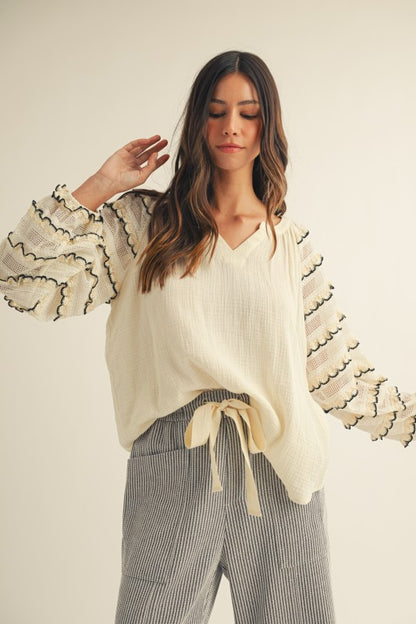 The Linley Ruffle Sleeve Blouse
