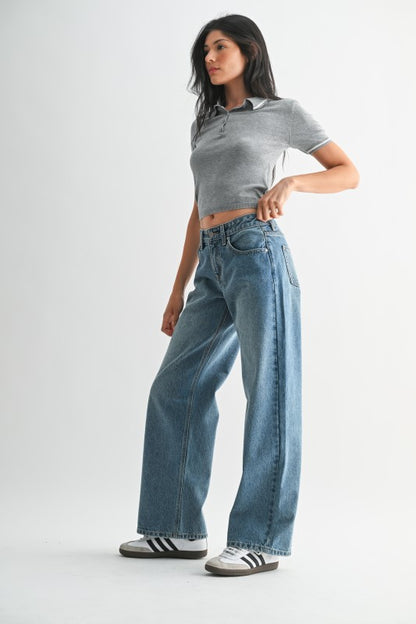 The Ellis Wide Leg Jeans in Medium Wash