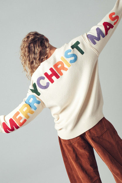 The Merry Christmas Sweater in Ivory