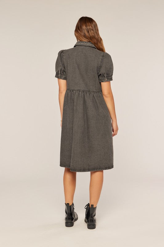 The Rune Denim Dress in Black