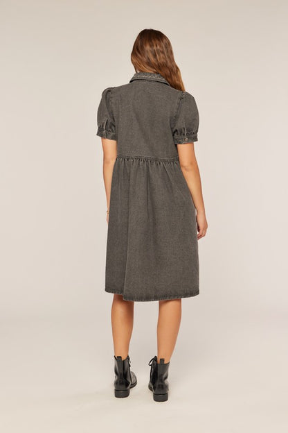 The Rune Denim Dress in Black