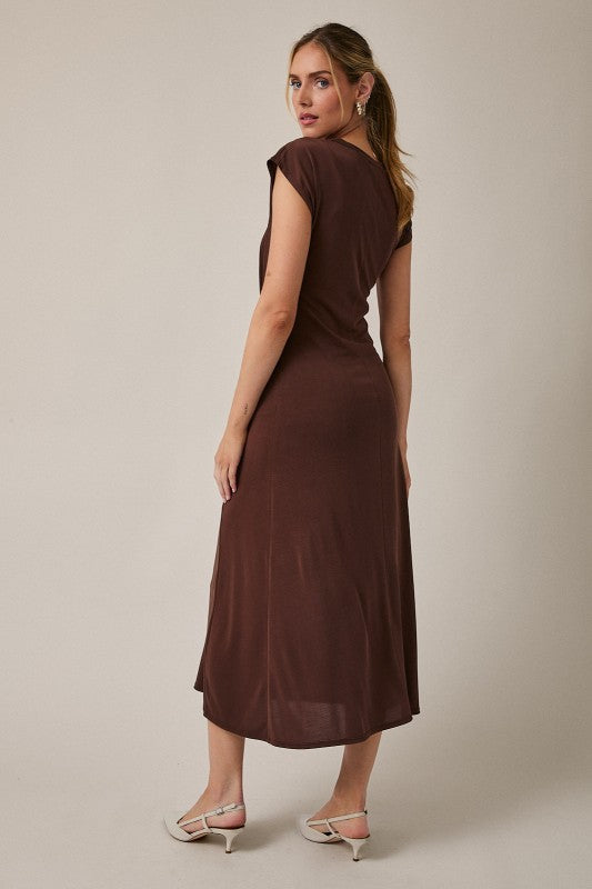 The Calla Dress in Brown