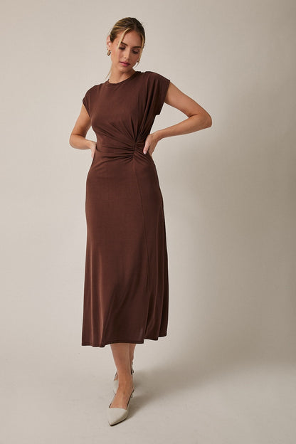 The Calla Dress in Brown