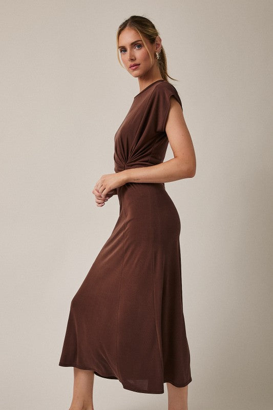 The Calla Dress in Brown