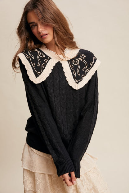 The Etta Embroidered Knit Sweater